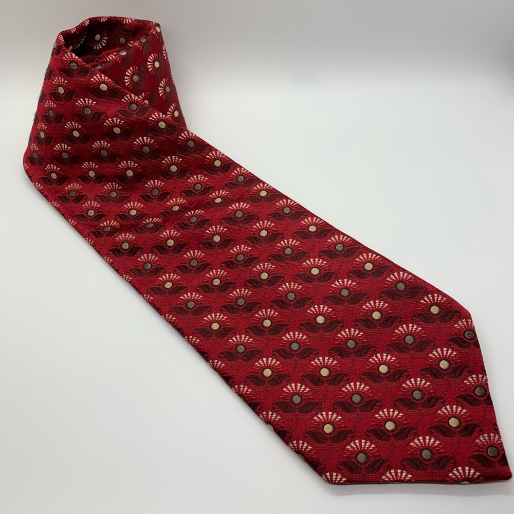 Ermenegildo Zegna Maroon Multicolored Silk Tie